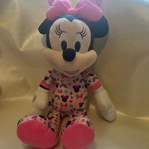 Disney Minnie Mouse Stuffed Animal Pink and Black Plush